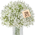 20 Babys Breath Artificial Flowers - White Fake Gypsophila for Wedding