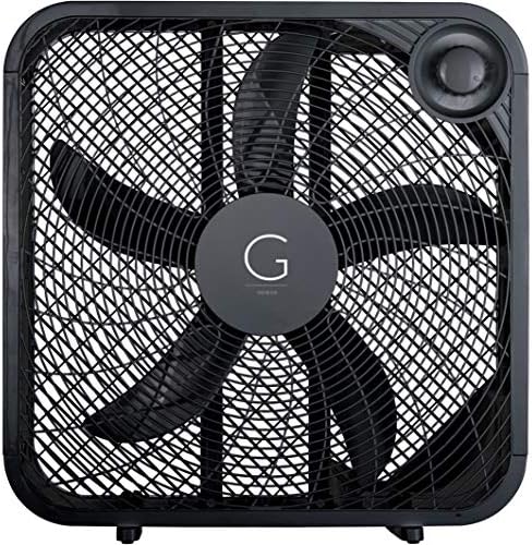 20" Box Fan, 3 Settings, Max Cooling Technology, Carry Handle, Black (G20BOX-BLK)