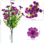20 Bundles Artificial Flowers for Outdoor, Fake Plants Spring Decor, Fuchsia, alternate view 2