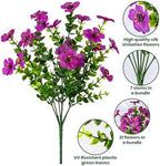 20 Bundles Artificial Flowers for Outdoor, Fake Plants Spring Decor, Fuchsia, alternate view 3