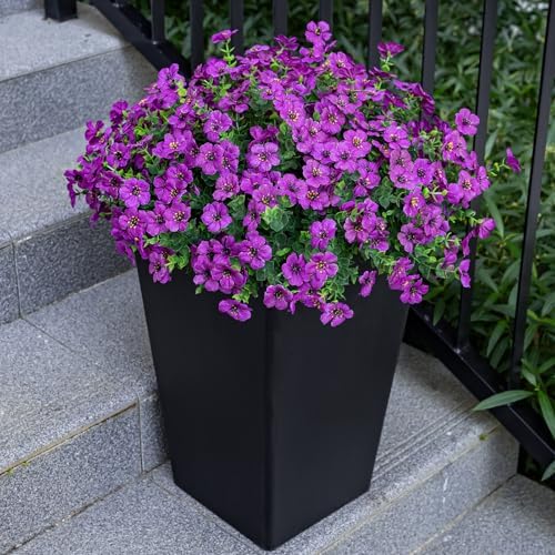 20 Bundles Artificial Flowers for Outdoor, Fake Plants Spring Decor, Fuchsia, alternate view 6