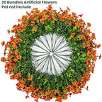 20 Bundles Artificial Flowers for Outdoor, Fake Plants Spring Decor, Orange, alternate view 4