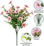20 Bundles Artificial Flowers for Outdoor, Fake Plants Spring Decor, Pink in Pink, alternate view 3