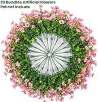 20 Bundles Artificial Flowers for Outdoor, Fake Plants Spring Decor, Pink in Pink, alternate view 4