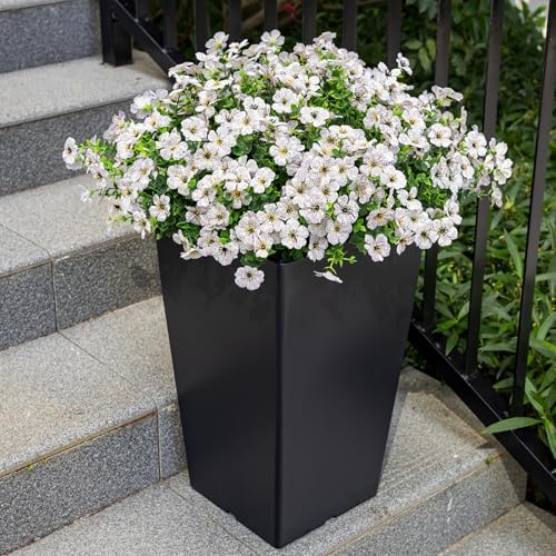 20 Bundles Artificial Flowers for Outdoor, Fake Plants Spring Decor, White in White, alternate view 6