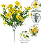 20 Bundles Artificial Flowers for Outdoor, Fake Plants Spring Decor, Yellow, alternate view 3