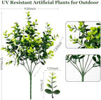 20 Bundles Artificial Plants for Outdoor Fake Plants for Spring Decoration, Faux Eucalyptus Plants for Planter, alternate