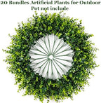 20 Bundles Artificial Plants for Outdoor Fake Plants for Spring Decoration, Faux Eucalyptus Plants for Planter, alternate
