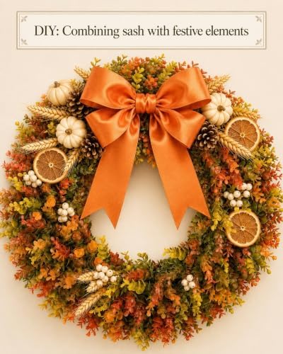 20" Fall Boxwood Wreath for Front Door, Artificial Autumn Wreath with Detachable Hello Sign, Foldable Waterproof, alternate