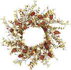 20" Fall Wreath for Front Door, Eucalyptus and Berry Decor