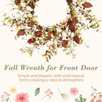 20" Fall Wreath for Front Door, Eucalyptus and Berry Decor, alternate view 5