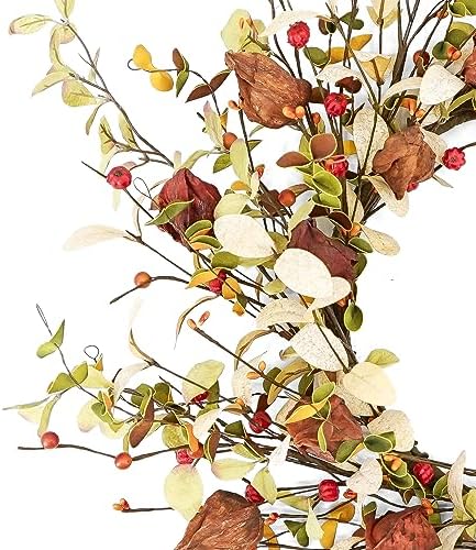 20" Fall Wreath for Front Door, Eucalyptus and Berry Decor, alternate view 7