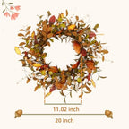 20" Fall Wreath for Front Door, Eucalyptus, Berry and Magnolia, alternate view 3