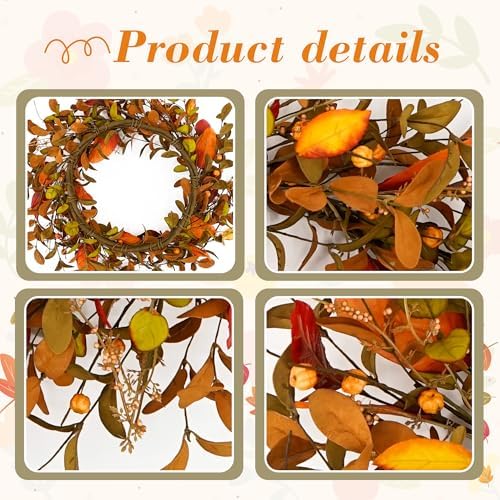 20" Fall Wreath for Front Door, Eucalyptus, Berry and Magnolia, alternate view 6