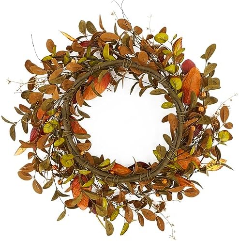 20" Fall Wreath for Front Door, Eucalyptus, Berry and Magnolia, alternate view 7