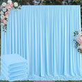 20 ft x 10 ft Wrinkle Free Baby Blue Backdrop Curtains for Parties, 4 Panels 5 ft x 10 ft Polyester Light Blue