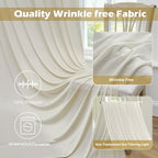 20 ft x 10 ft Wrinkle Free Champagne Backdrop Curtain for Parties, 4 Panels 5x10ft Silky Polyester Wedding, alternate view 3