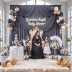 20 ft x 10 ft Wrinkle Free Charcoal Backdrop Curtain for Parties, Dark Grey Polyester Photo Backdrop Drapes for, alternate