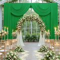 20 ft x 10 ft Wrinkle Free Green Backdrop Curtain for Parties, 4 Panels 10ft Polyester Green Photo Backdrop