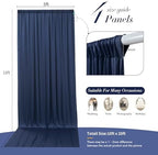 20 ft x 10 ft Wrinkle Free Navy Blue Backdrop Curtain for Parties, Polyester Photo Backdrop Drapes, Thick, alternate view 5