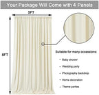 20 ft x 8 ft Ivory Backdrop Curtain Panels, 4 Panels 5 ft x 8 ft Wrinkle Free Polyester Photography Backdrop, alternate view