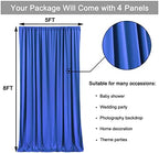 20 ft x 8 ft Royal Blue Backdrop Curtain Panels, 4 Panels 5 ft x 8 ft Wrinkle Free Polyester Photography, alternate view 2