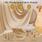 20 ft x 8 ft Thick Champagne Backdrop Curtain for Wedding Parties, 4 Panels 5 ft x 8 ft Wrinkle Free Polyester, alternate