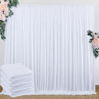 20 ft x 8 ft White Backdrop Curtain Drapes for Wedding Parties, 4 Panels 5 ft x 8 ft Wrinkle Free Polyester
