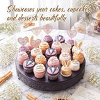 20'' Halloween Cake Stand Round Metal Black Cupcake Display Holder in Black, alternate view 5