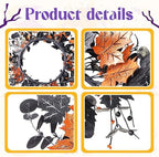 20" Halloween Wreath for Front Door, Golden and Black Maple Leaves, alternate view 5