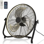 20" High Velocity Metal Floor Fan with Light,6-Speed Plug-in Fan with Remote & APP, Industrial Fan with Rear