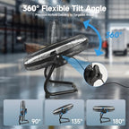 20" High Velocity Metal Floor Fan with Light,6-Speed Plug-in Fan with Remote & APP, Industrial Fan with Rear, alternate view