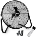 20’’ High Velocity Wall Mount and Floor Fan with Remote in Black