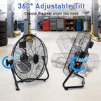 20’’ High Velocity Wall Mount and Floor Fan with Remote in Black, alternate view 6