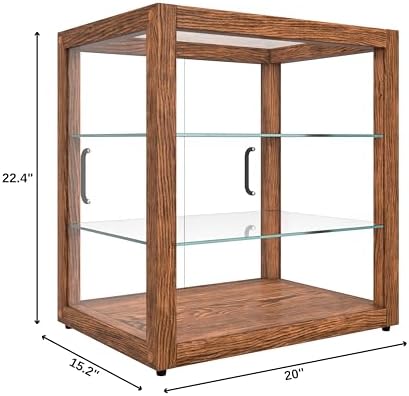 20 in. 3-Tier Dark Wood Countertop Dry Bakery Display Case, Pastry, Cake and Cookie Display with Tempered Glass, alternate