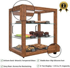20 in. 3-Tier Dark Wood Countertop Dry Bakery Display Case, Pastry, Cake and Cookie Display with Tempered Glass, alternate