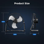 20 Inch 3-Speed High Velocity Heavy Duty Metal Industrial Floor Fans, Black, 1-Pack in Black, alternate view 2