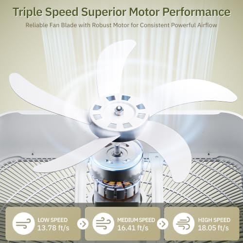 20 Inch Box Fan 3-Speed 2000 CFM with Carry Handle, alternate view 4