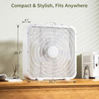 20 Inch Box Fan with Carry Handle, Portable Powerful and Quiet 3-speed Floor Fan with Protection Net, Durable, alternate view