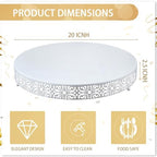 20 Inch Cake Stand Round Metal Cupcake in White, alternate view 3