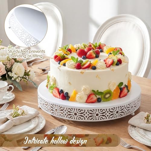 20 Inch Cake Stand Round Metal Cupcake in White, alternate view 4