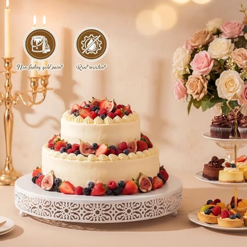 20 Inch Cake Stand Round Metal Cupcake in White, alternate view 5