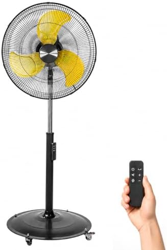 20 Inch DC Motor Pedestal Fan, Energy Efficient & Quiet 5100 CFM High Velocity Oscillating Standing Fan with