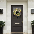 20 Inch Easter Wreath Spring Wreath Artificial Flower with Colorful Eggs Daisies Berries Eucalyptus Leaves for, alternate