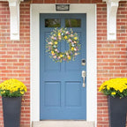 20 Inch Easter Wreath Spring Wreath Artificial Flower with Colorful Eggs Daisies Berries Eucalyptus Leaves for, alternate