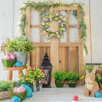 20 Inch Easter Wreath Spring Wreath Artificial Flower with Colorful Eggs Daisies Berries Eucalyptus Leaves for, alternate