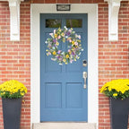 20 Inch Easter Wreath with Spring Artificial Flower Colorful Eggs Daisies Lavender Eucalyptus Leaves for Front, alternate