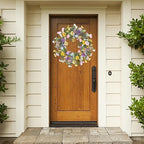 20 Inch Easter Wreath with Spring Artificial Flower Colorful Eggs Daisies Lavender Eucalyptus Leaves for Front, alternate