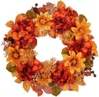 20 Inch Fall Orange Wreaths for Front Door Outside Autumn Wreath