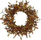 20 inch Fall Wreath Autumn Door Wreath with Eucalyptus Leaves, Mixed Grain for Front Door Farmhouse Indoor